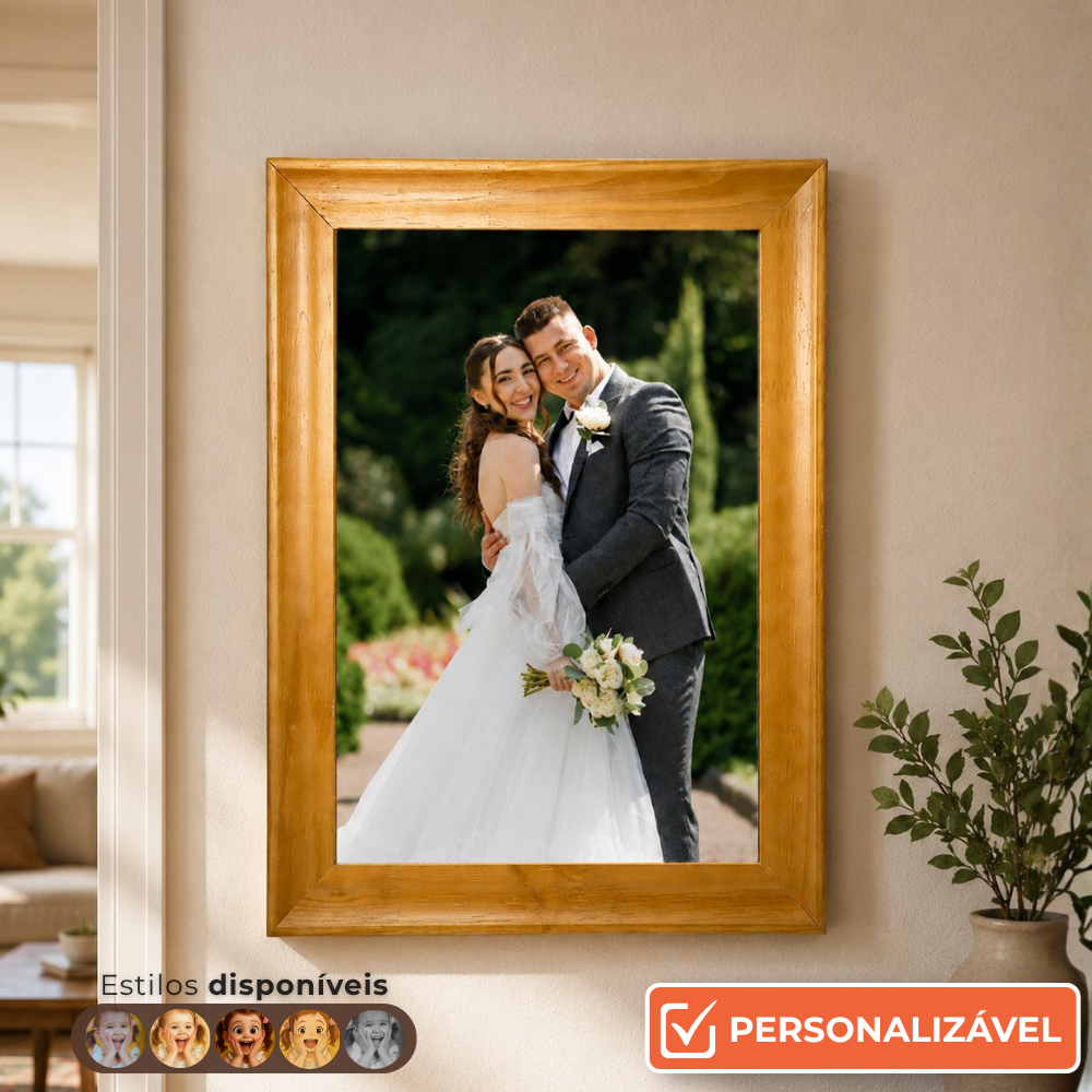 Moldura Personalizada Mel A3 | Com Foto e Vidro