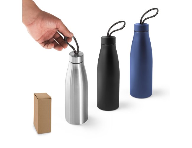 MORGAN. Squeeze em aço inox (90% reciclado) com pega com padrão 710 mL