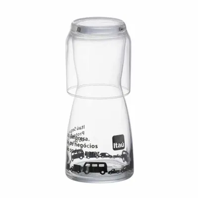 Moringa de Vidro 500ml com Copo 290ml em embalagem