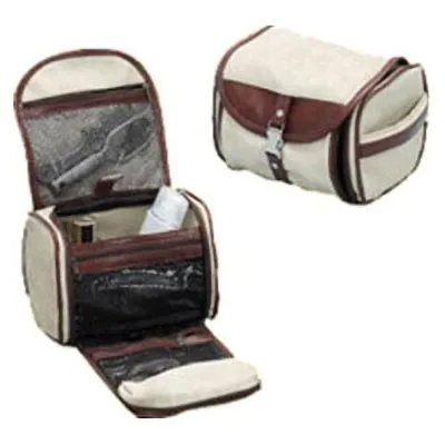 Necessaire Cabide em Nobuck e Material Sintetico Multi Divisorias Internas Alca de Mao