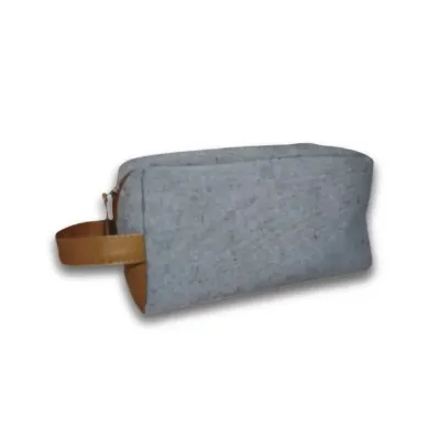 Necessaire em Couro Sintetico e Lona An036