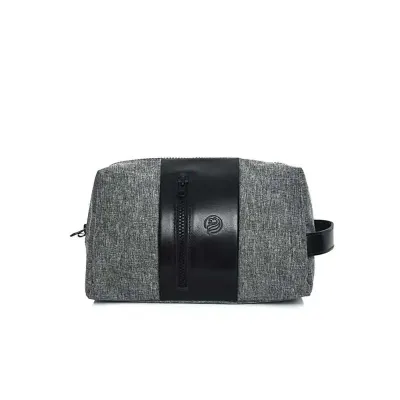 Necessaire em Nylon Linho Mais Couro
