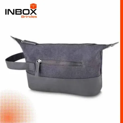Necessaire Nylon Com Detalhes em Material Sintetico