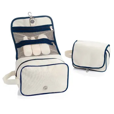. Necessaire para viagem, bolso interno em tela e alça