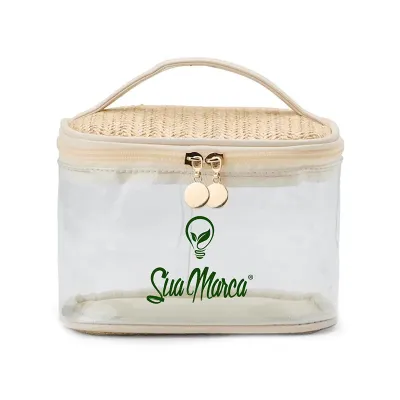 Necessaire Personalizada de Pvc e Palha Xv1708