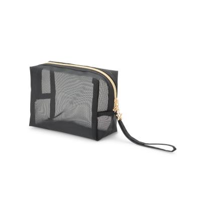 Necessaire Personalizada Preta de Malha de Nylon