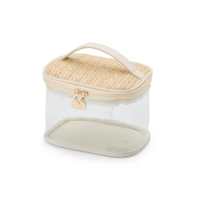 Necessaire Pvc e Palha Personalizada