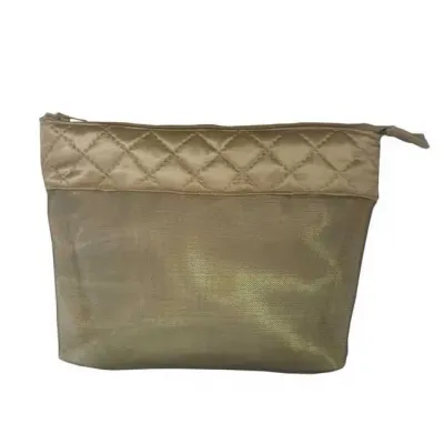 Necessaire Tela Dourada 20 x 17 cm