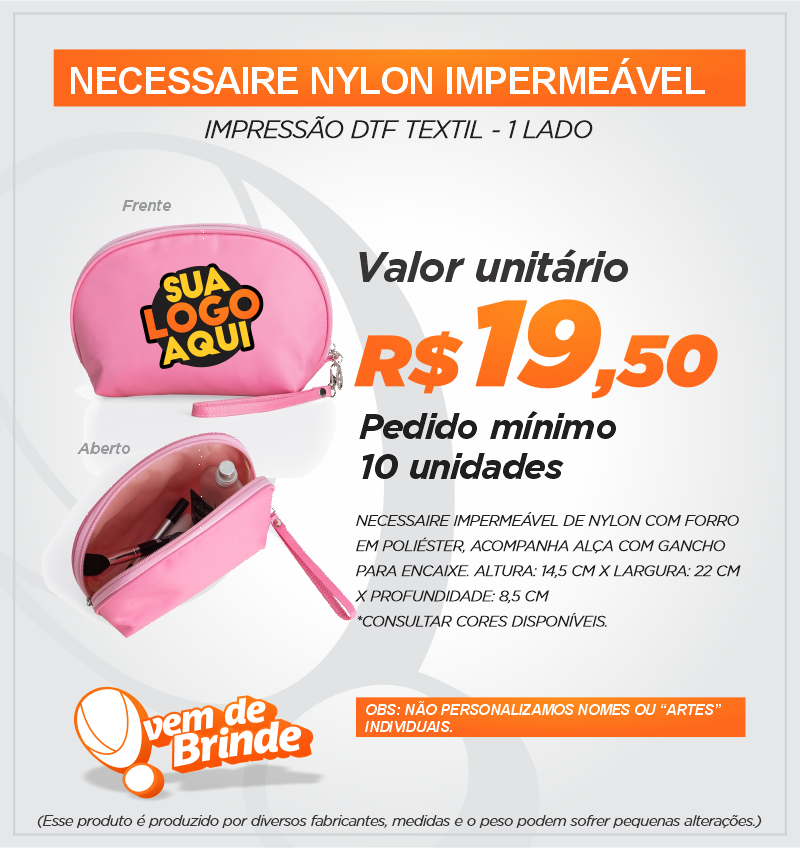Necesseire Nylon Impermeável