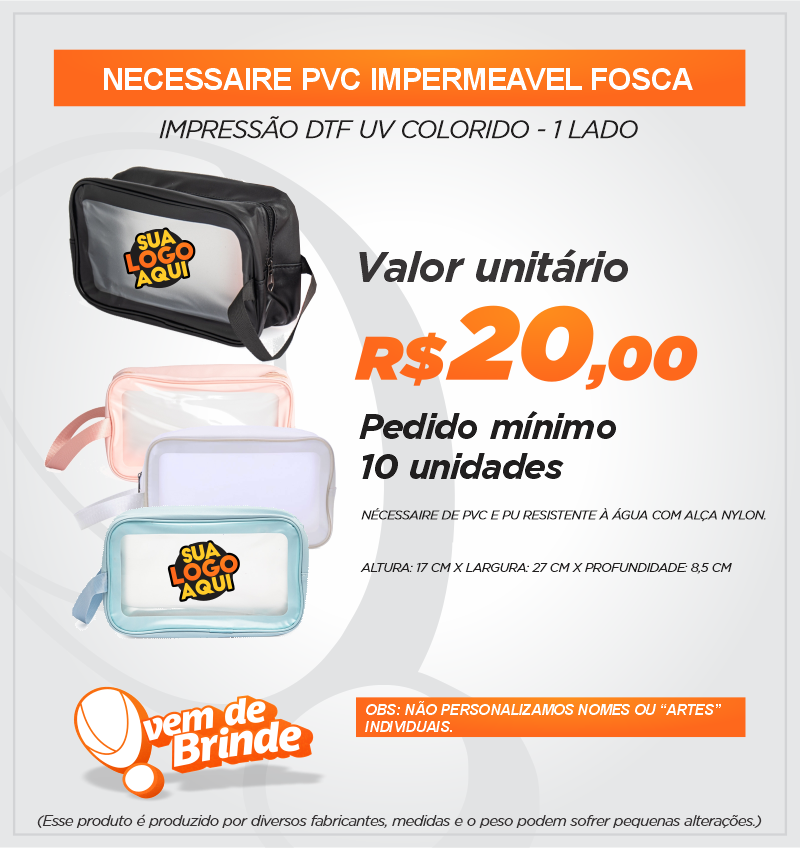 Necesseire PVC Impermeável Fosca