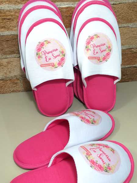 Pantufa Personalizada Presente Mimo Aniversário Lembrancinha Brindes Logo 1un
