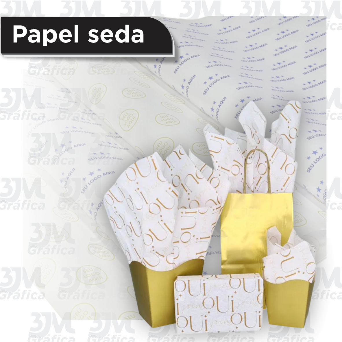 Papel para embalagem 5m x 0,60cm Monolúcido