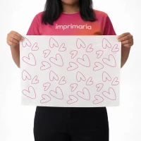 Papel seda de corações rosa