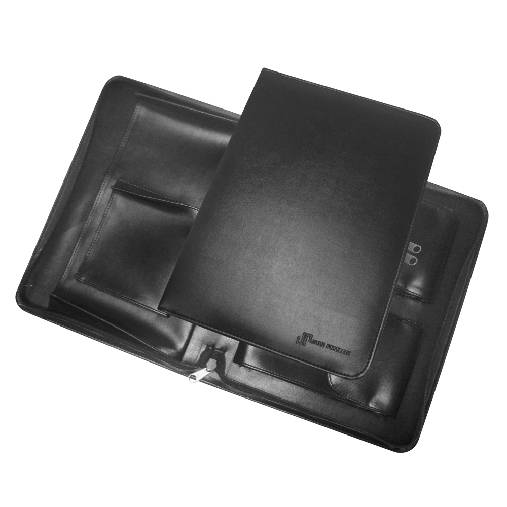 Pasta Executiva em Couro Sintético, com 2 Bolsos, Porta Chaveiro, Documentos e Cartões