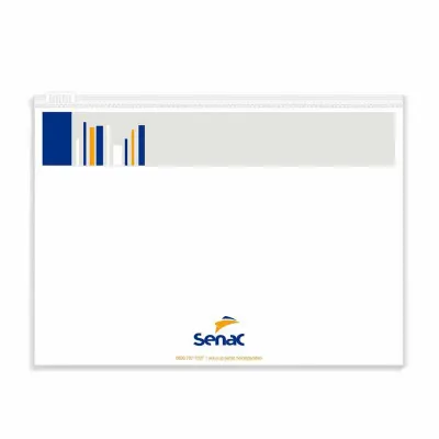 Pasta Zip Zap em Pvc Branco Leitoso 355x26cm Personalizada