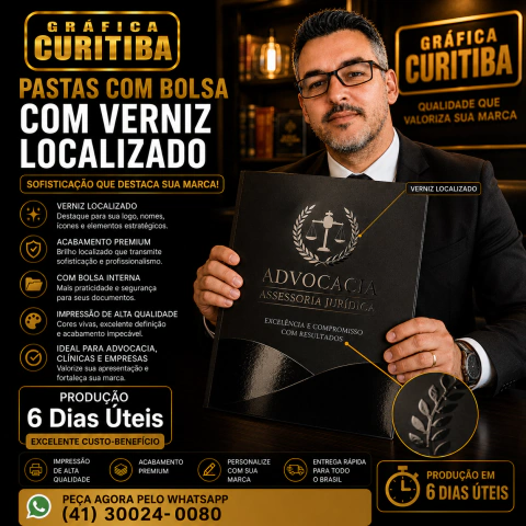 Pastas com Bolsa Verniz Localizado | Couche300g