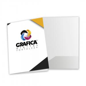 Pastas com Bolso 31x44 Couchê 250g 4x0 Verniz UV Total Frente Corte Reto Bolso sem impressão