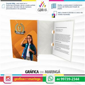Pastas com Orelha 30 x 45 cm Couchê 250g 4x0 Verniz UV Total Orelhas