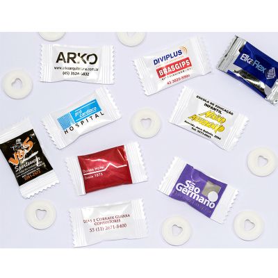 Pastilha de hortelã promocional.