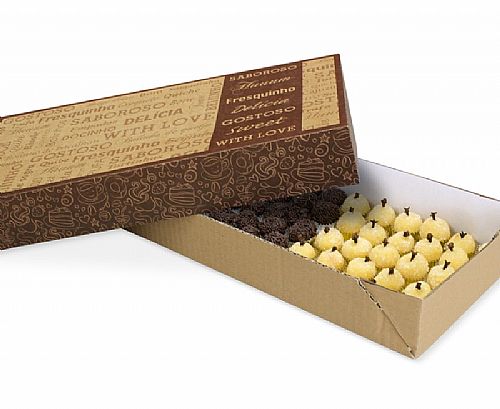 Embalagem para até 50 doces/salgados (Tampa + Base) Kraft — foto 2