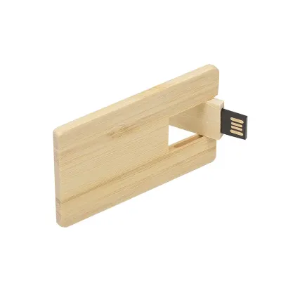 Pen card 4GB/8GB/16GB retangular de madeira