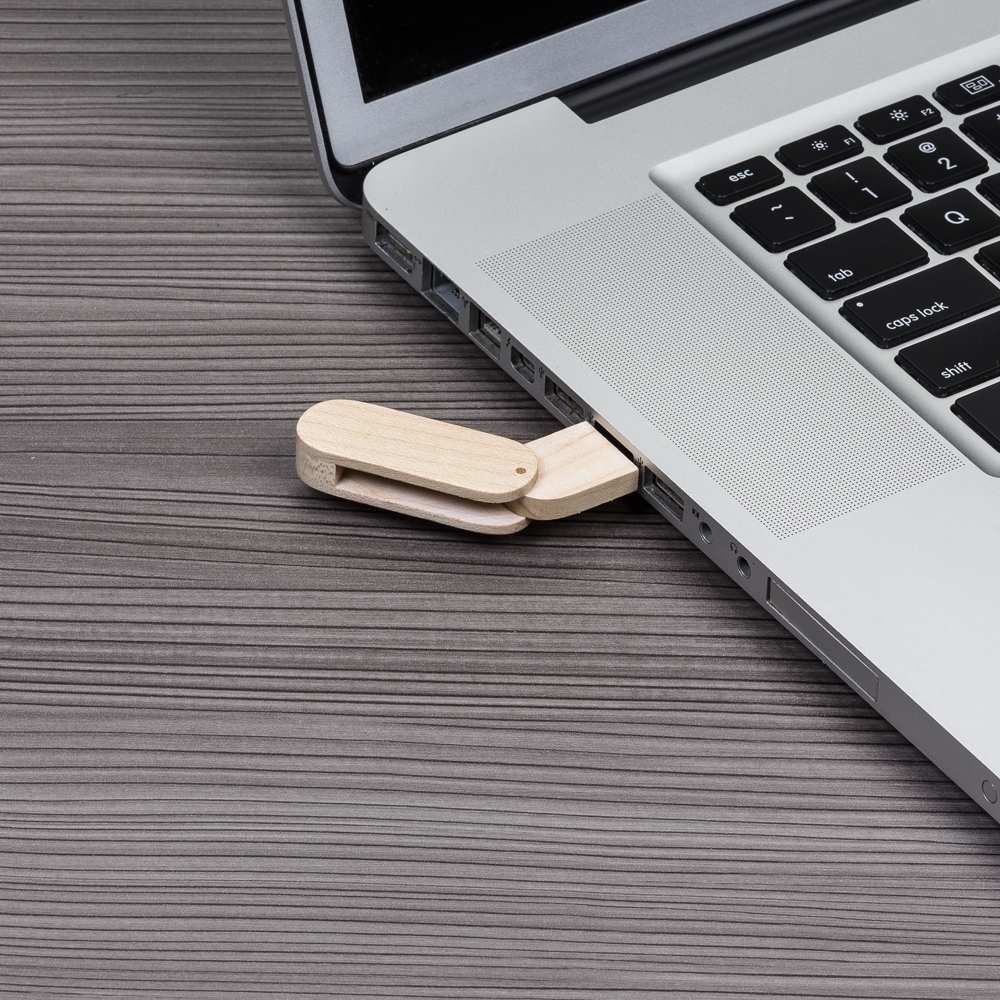 Pen Drive 4GB Bambu Giratório Personalizado — foto 3