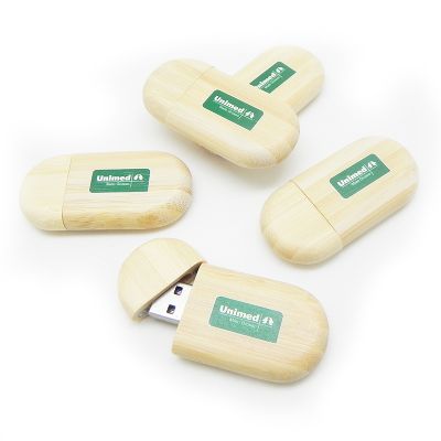 Pen Drive Bamboo Pen Drive Ecologico Produzido em Bambu Personalizado em Impressao Digital uv Sem