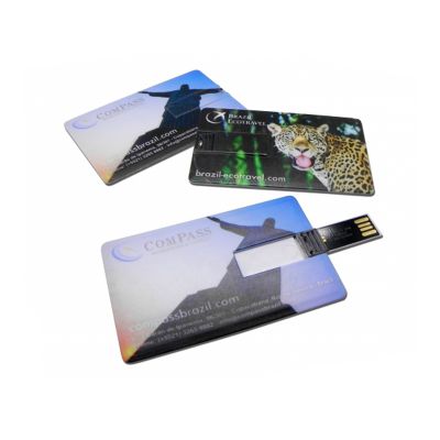 Pen Drive Cartao Personalizado Pen Drive em Formato de Cartao Personalizado Nos 2 Lados Com Impress