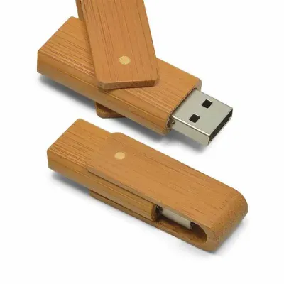 Pen Drive de Madeira Giratorio Personalizado