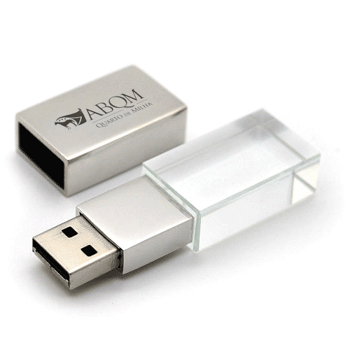 Pen Drive de Vidro Personalizado
