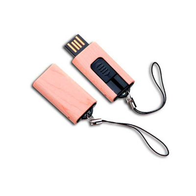 Pen Drive Ecologico Personalizado em Madeira Retratil Com Impressao da Logomarca em Tampografia ou