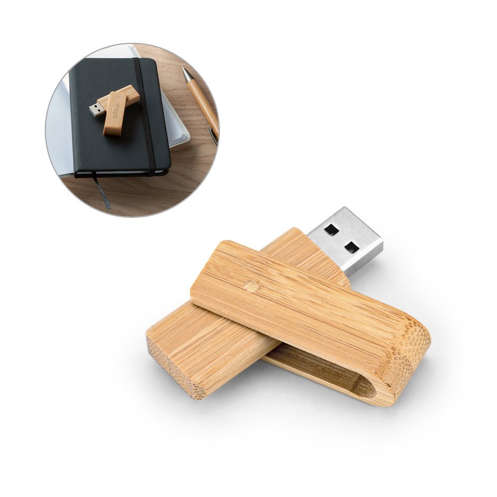 Pen drive em bambu 8GB -