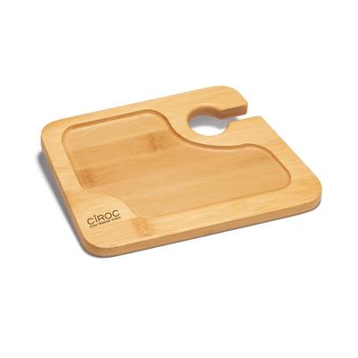 Petisqueira de Bambu Com Suporte Para Taca