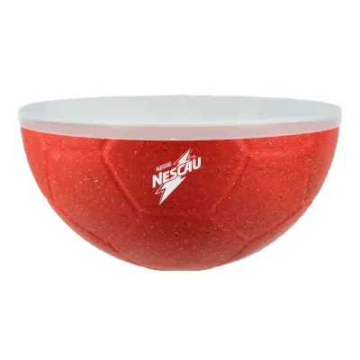 Petisqueira Futebol Tampa Fibra Madeira Vermelho 240ml