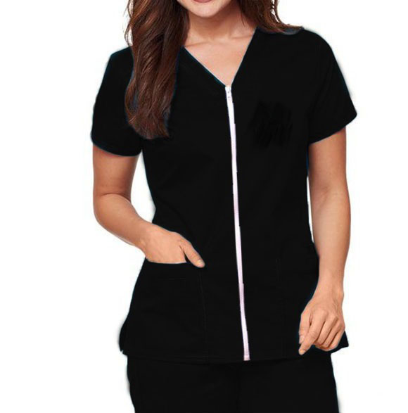 Pijama cirúrgico scrub hospitalar com zíper fecho - não se contamina ao tirar a roupa - kit 10 pçs