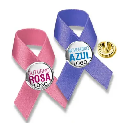 Pin Laco Outubro Rosa e Novembro Azul e Maio Amarelo