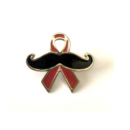 Pin Laço Rosa com Bigode 02 | Campanha de lacinhos
