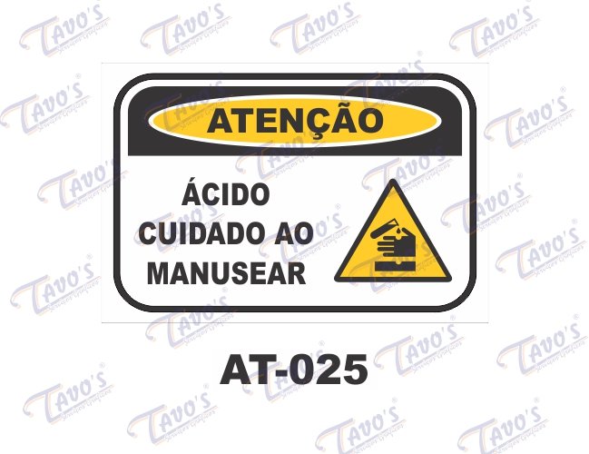 Placa Atenção - Ácido