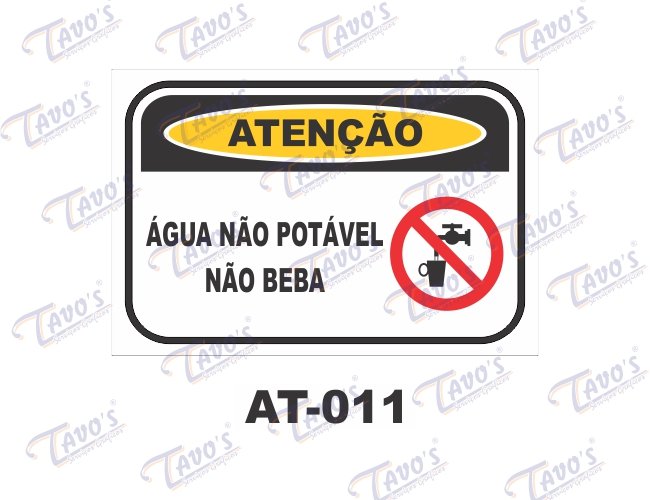 Placa Atenção - Água não potável