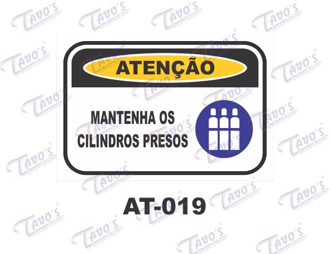 Placa Atenção - Mantenha os cilindros presos