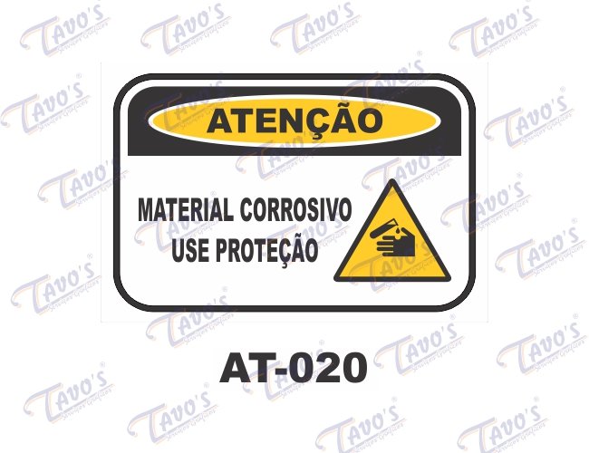 Placa Atenção - Material corrosivo
