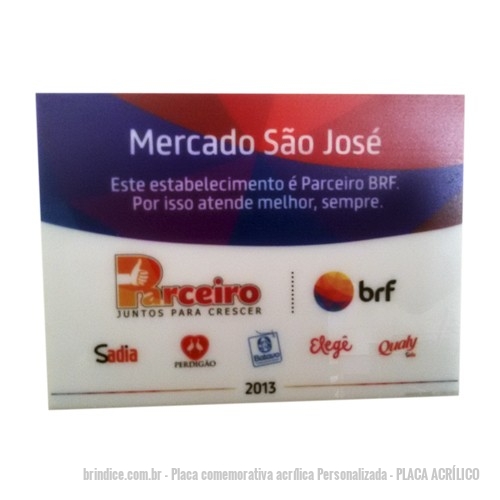 Placa Comemorativa Acrilica Personalizada