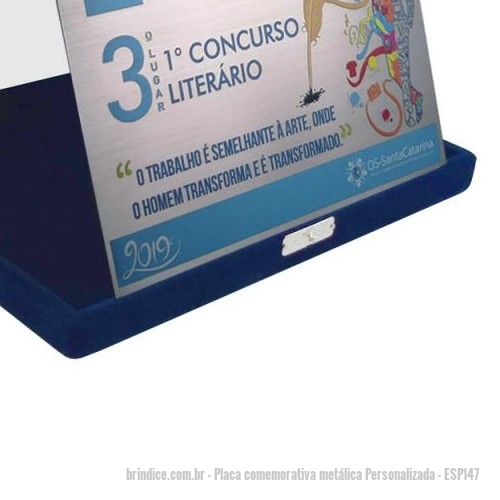 Placa Comemorativa Metalica Personalizada
