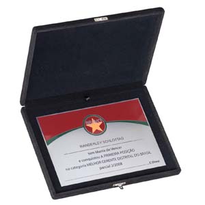 Placa de Aco Estojo Com Aba e Gravacao Personalizada Adquira ja a Sua