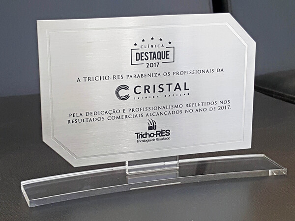 Placa de Homenagem Com Base de Acrílico