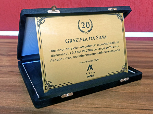 Placa de Homenagem Com Estojo Jersey