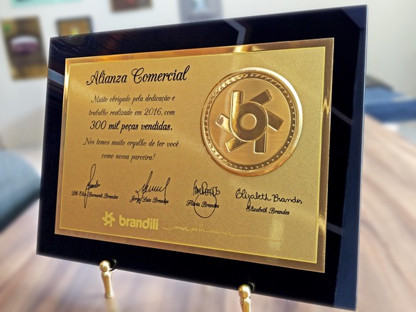 Placa de Homenagem Com Medalha Ressaltada