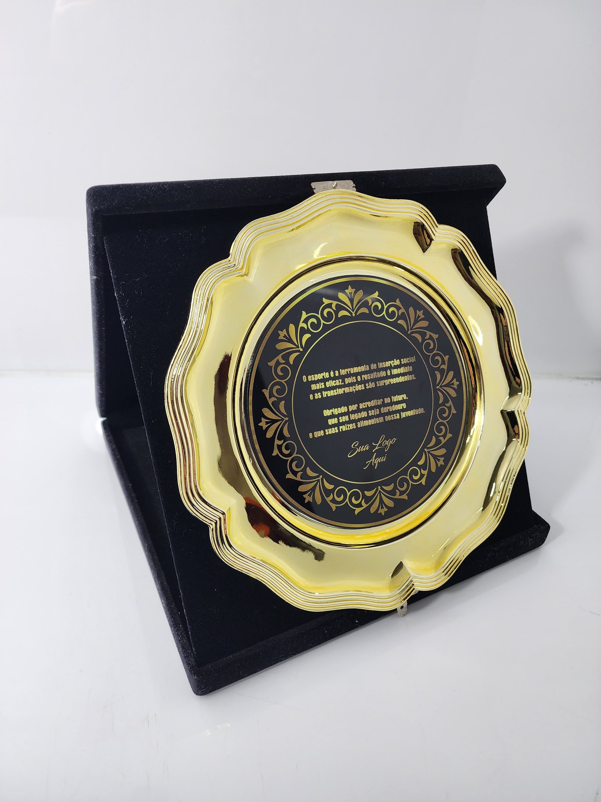 Placa de Homenagem Plástico Metalizado - FM TROFÉUS - Troféus e medalhas personalizados