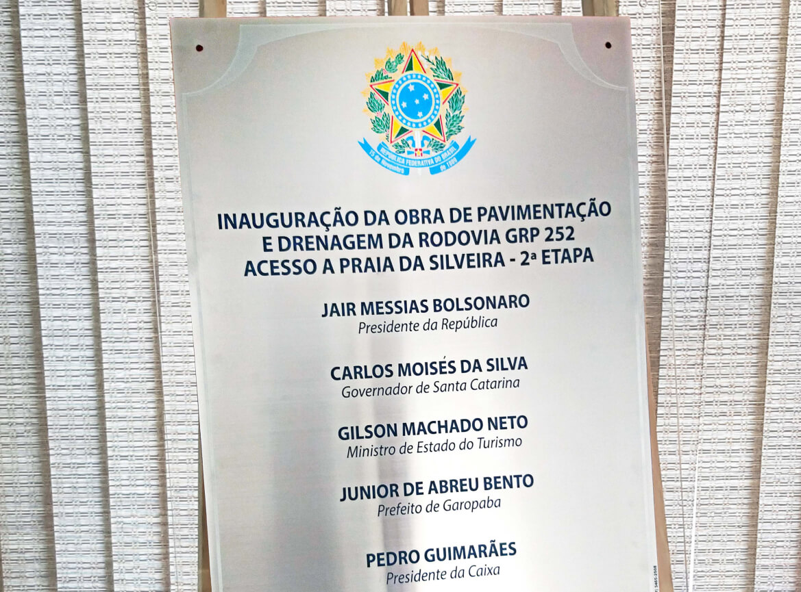 Placa de Inauguração em Aço Inox