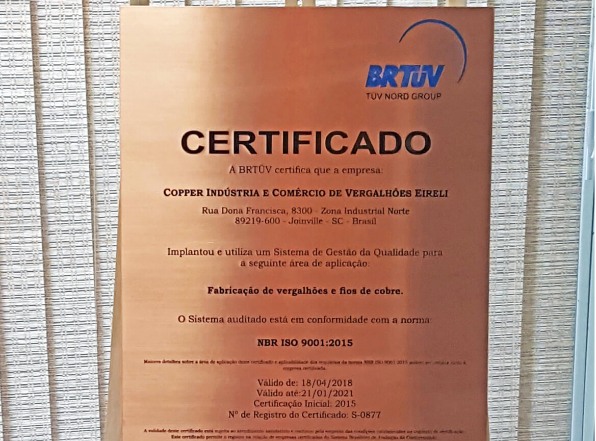 Placa de Inauguração em Cobre